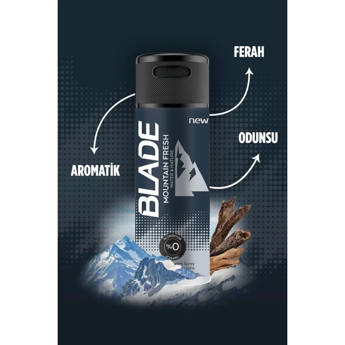 3 Adet Mountain Fresh Erkek Deodorant 150ml Leke Bırakmaz