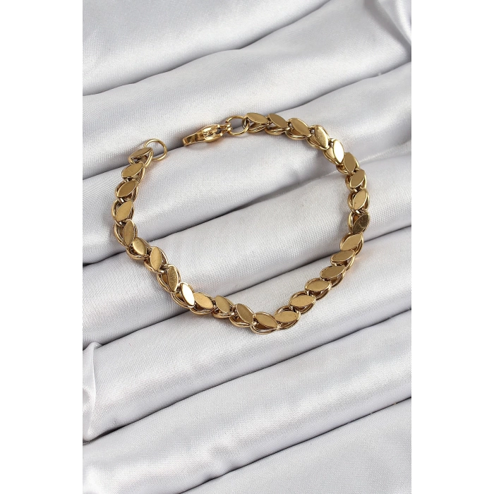 316L Çelik Arpa Model Gold Renk Kadın Bilekik