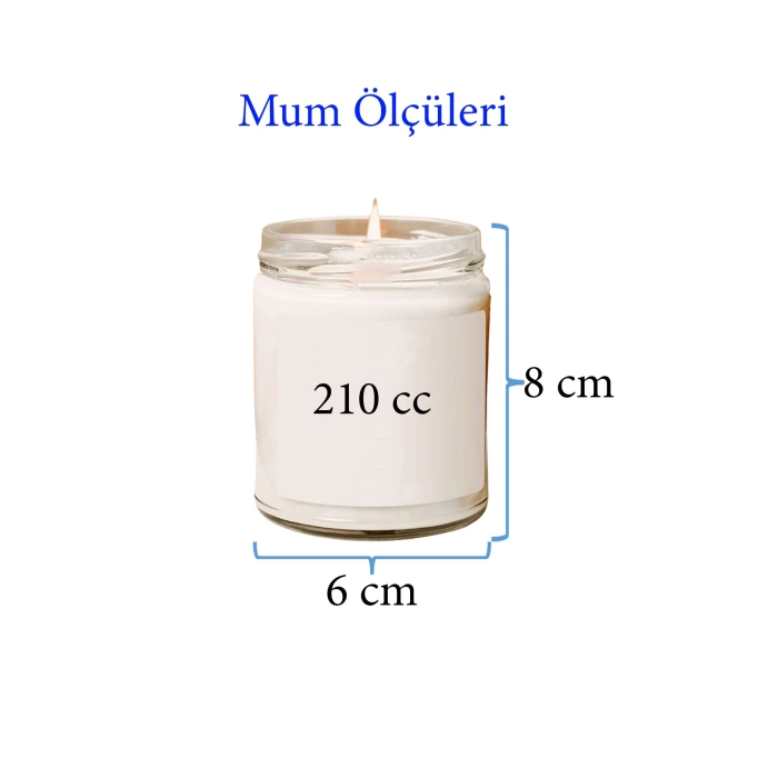 4 Adet Doğal Özel Seri Kokulu Dekoratif Kavanoz Mum 4X210 cc - Ateşli Set - RYL