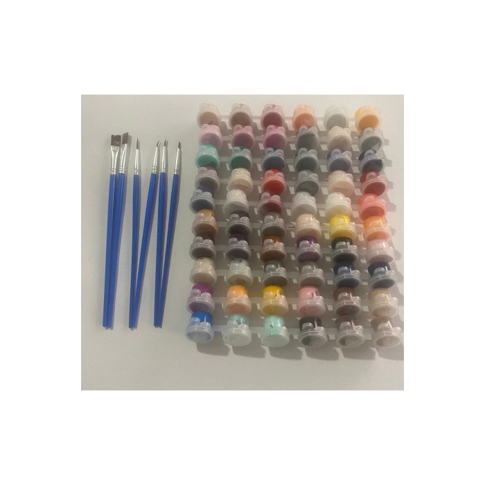 Akrilik Boya Seti 60 Renk + 6’lı Fırça Seti – (5 Ml X 60 Renk)