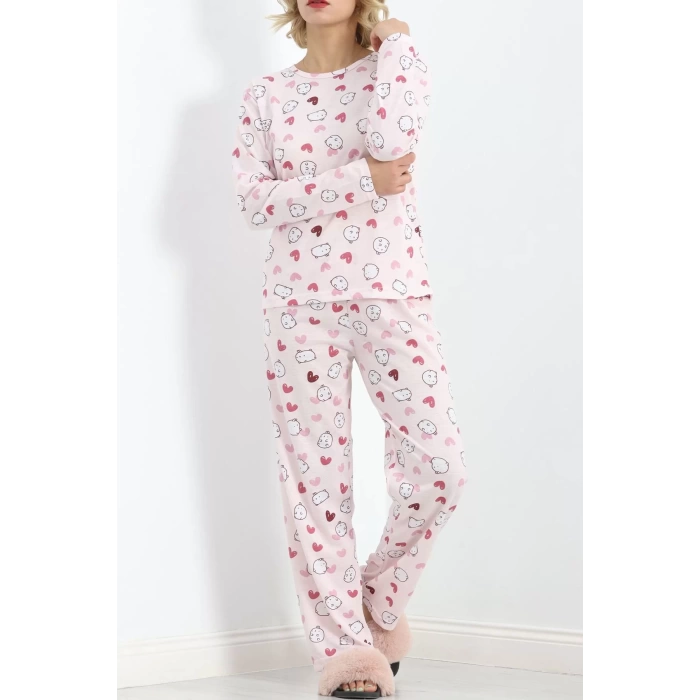 Alt Üst Aynı Rotasyon Pijama Takımı Tozpembe - 788.1287.