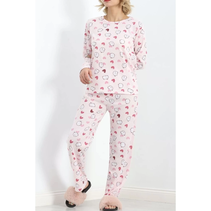 Alt Üst Aynı Rotasyon Pijama Takımı Tozpembe - 788.1287.