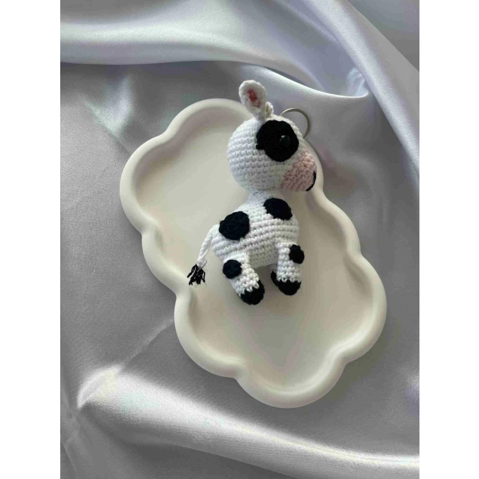 Amigurumi Anahtarlık  El Yapımı İnek 12 cm