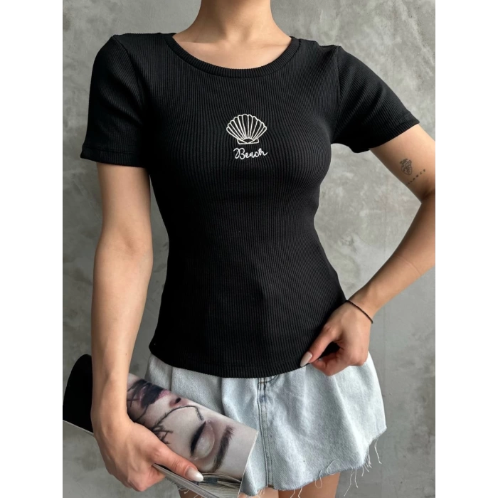 Bac nakışlı bluz
