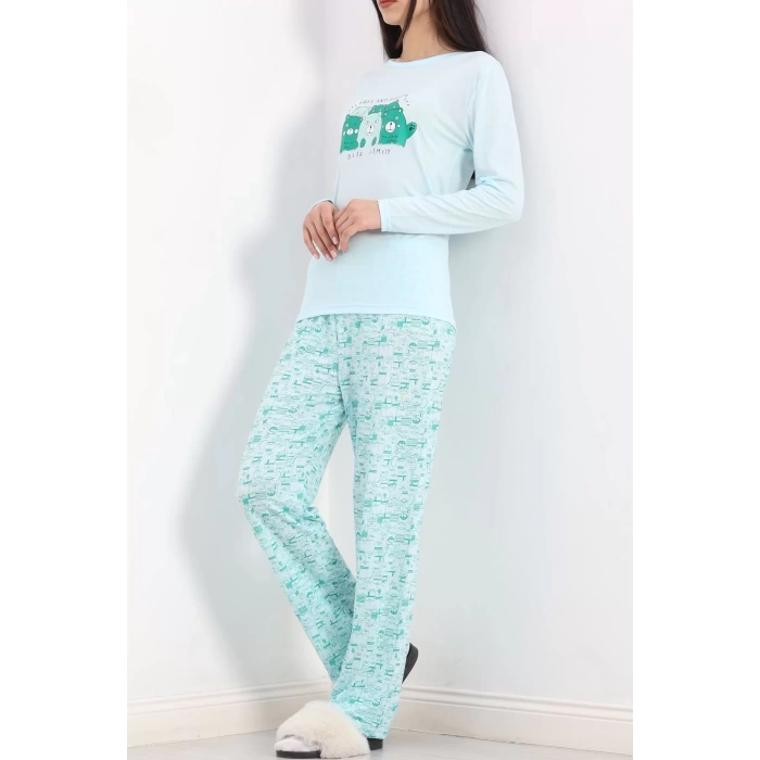 Baskılı Poliviskon Pijama Takımı Sumavisi - 302.1287.