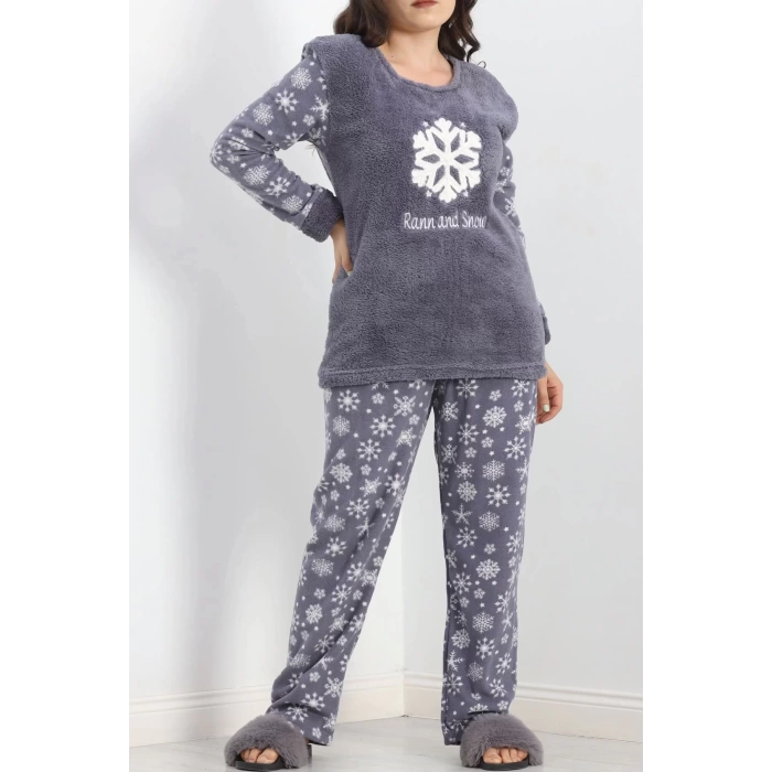 Battal Polar Pijama Takımı Füme - 19199.1048.