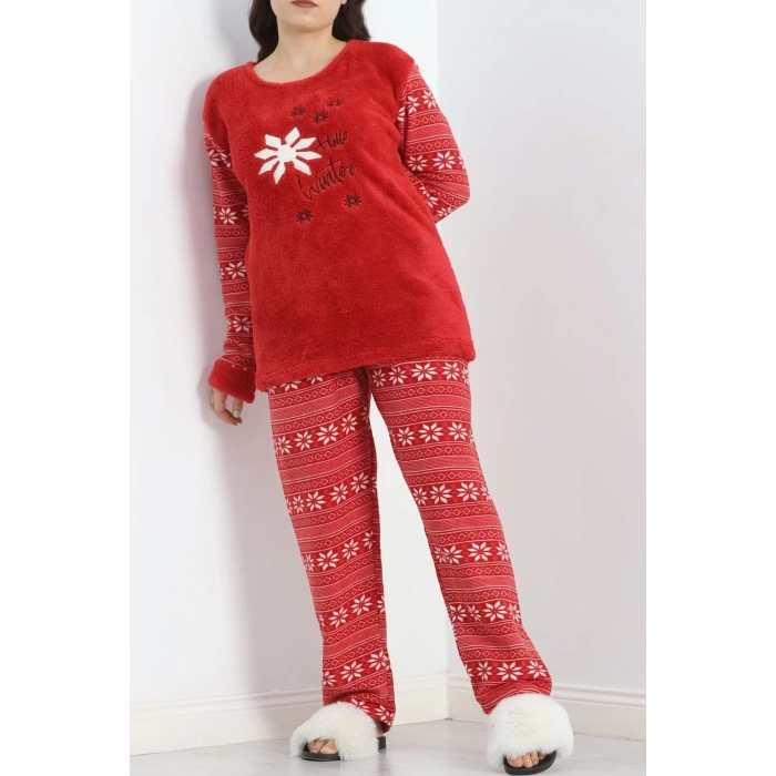 Battal Polar Pijama Takımı Kırmızı - 19199.1048.