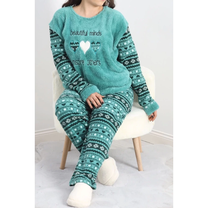 Battal Polar Pijama Takımı Mint - 19199.1048.