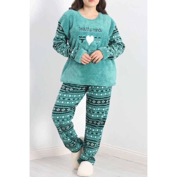 Battal Polar Pijama Takımı Mint - 19199.1048.