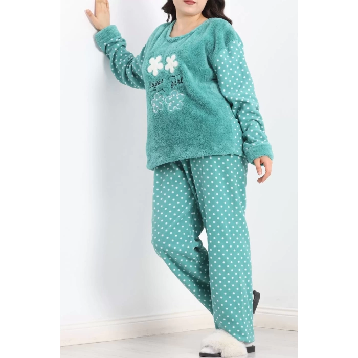 Battal Polar Pijama Takımı Mintyeşili - 19199.1048.