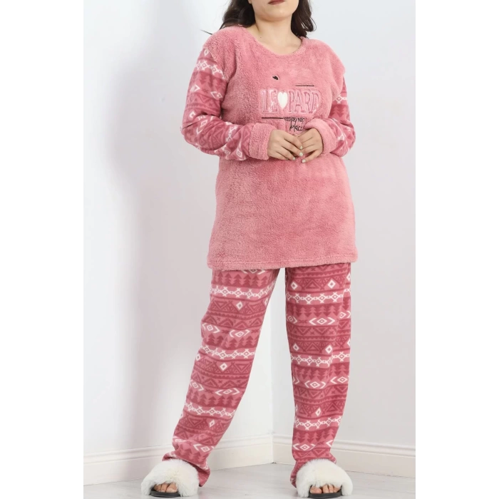 Battal Polar Pijama Takımı Pembe - 19199.1048.