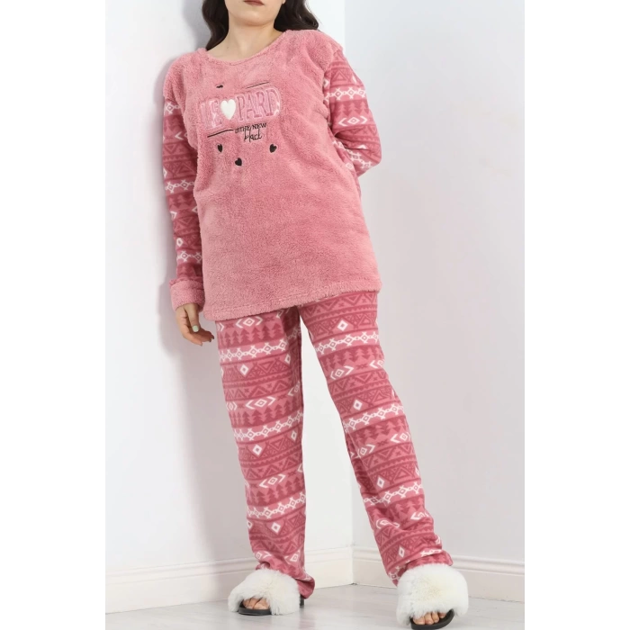 Battal Polar Pijama Takımı Pembe - 19199.1048.