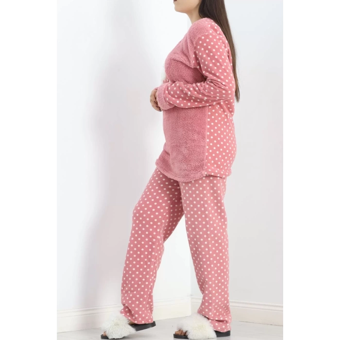 Battal Polar Pijama Takımı Pembe1 - 19199.1048.