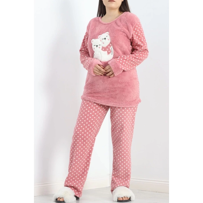 Battal Polar Pijama Takımı Pembe1 - 19199.1048.