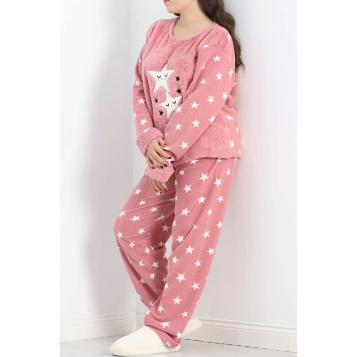 Battal Polar Pijama Takımı Pembe3 - 19199.1048.