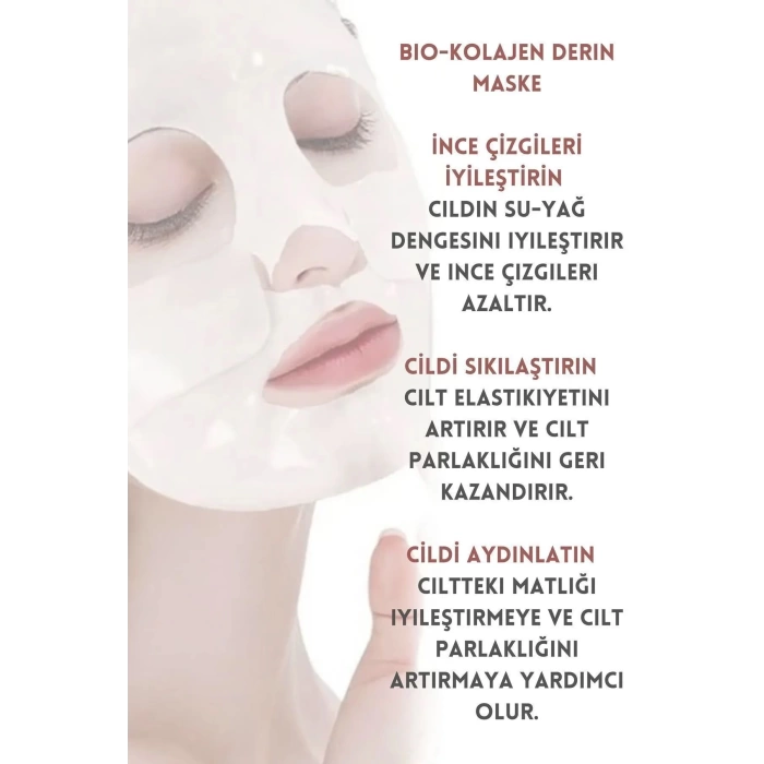 Bio Collagen Real Deep Şeffaflaşan Cilt Maskesi – Nemlendiren, Gözenek Küçülten Ve Onarıcı Yüz Maskesi
