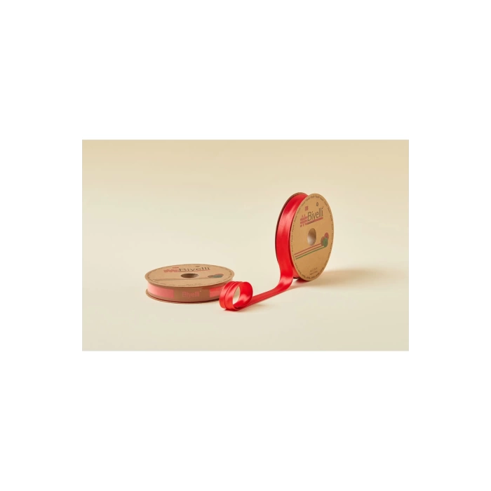 Biye Saten Katlı 012 Kırmızı 2 cm 25 Metre %100 Polyester