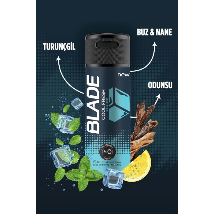 Blade Cool Fresh Erkek Deodorant 150 Ml Hızlı Kurur Leke Bırakmaz