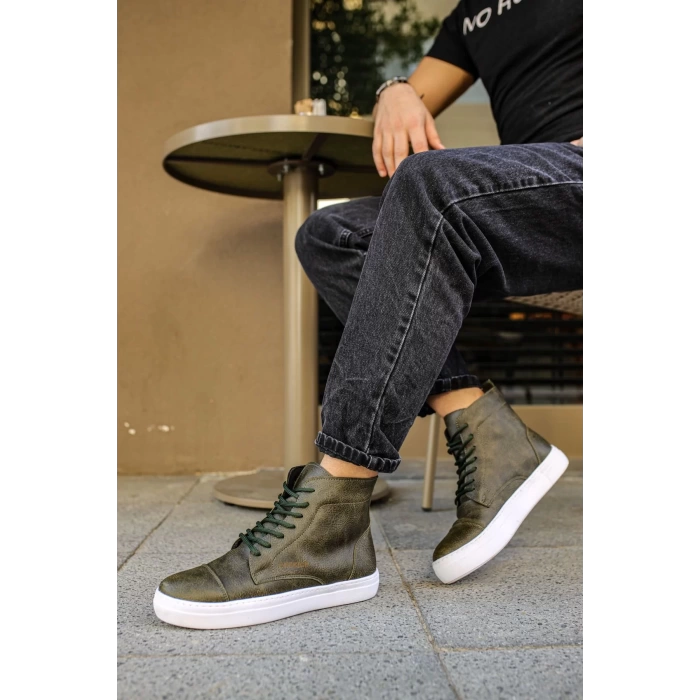 CH029 CBT Vulcanized Lace Up Erkek Bot HAKI