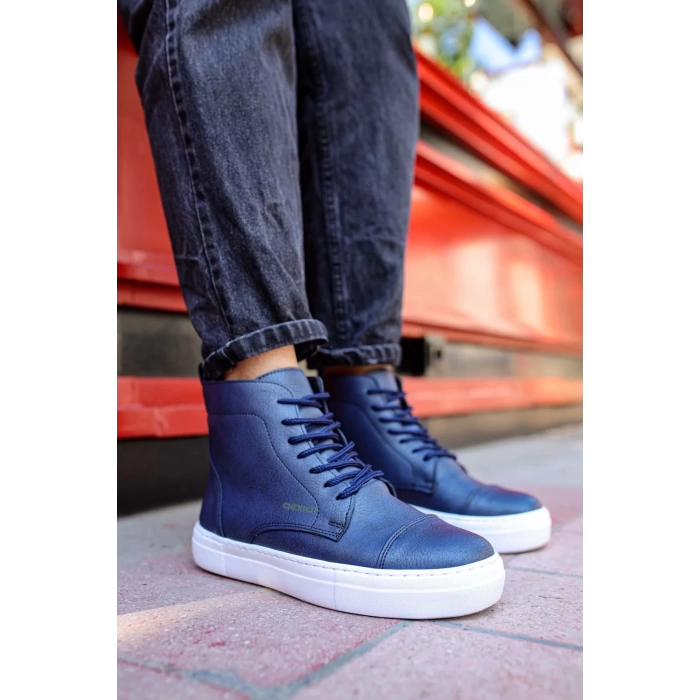 CH029 CBT Vulcanized Lace Up Erkek Bot LACIVERT