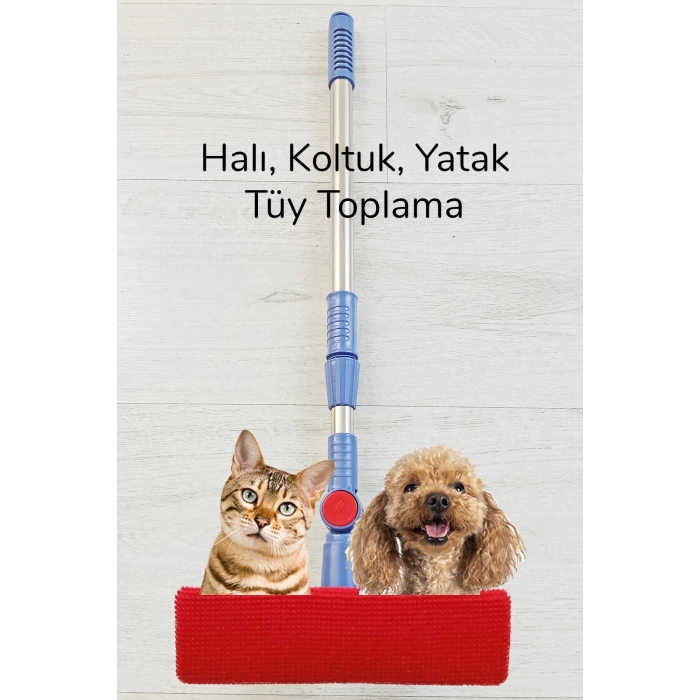 Çok Amaçlı Cam Silme Fırçası - Silikon Uçlu Çekçek - Tüy Toplayıcı Döner Başlıklı
