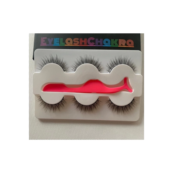 Doğal İpek Takma Kirpik 3 Çift + Kirpik Takma Aparatı 3d-y07q