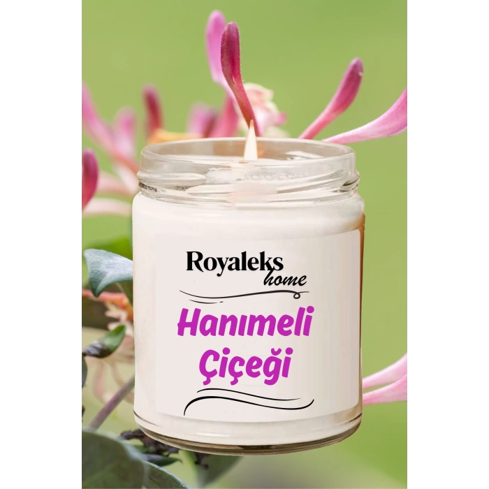 Doğal Özel Seri Kokulu Dekoratif Kavanoz Mum 210 cc - Hanımeli Esansı - RYL