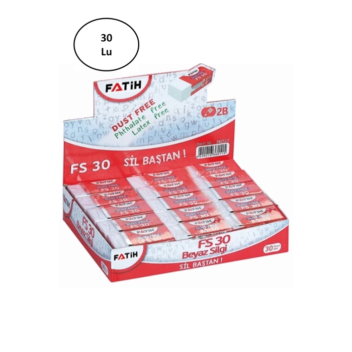 Fatih Fs30 Beyaz Silgi 30lu