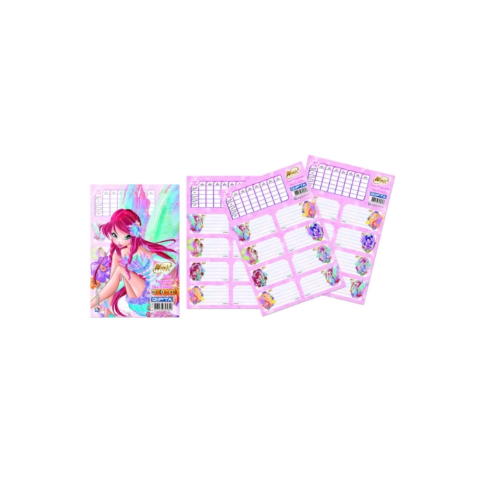 Gıpta Winx Ders Programlı Okul Etiketi 16x24cm 3 Yaprak