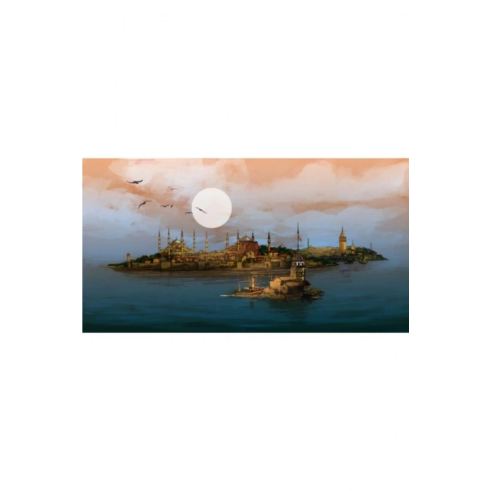 Kanvas Sayılarla Boyama Seti Kasnaklı-çerçeveli Bir İstanbul Masalı