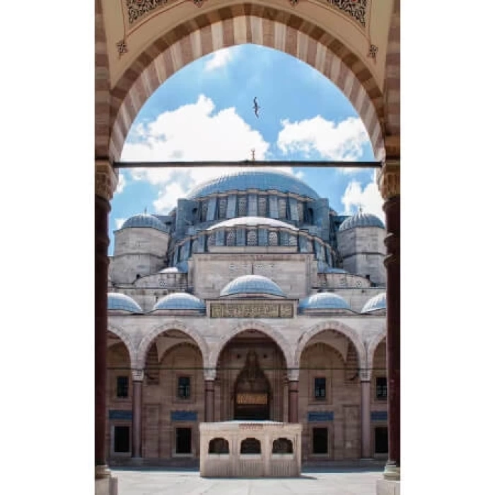 Kanvas Sayılarla Boyama Seti Kasnaklı-çerçeveli Cami Avlusu