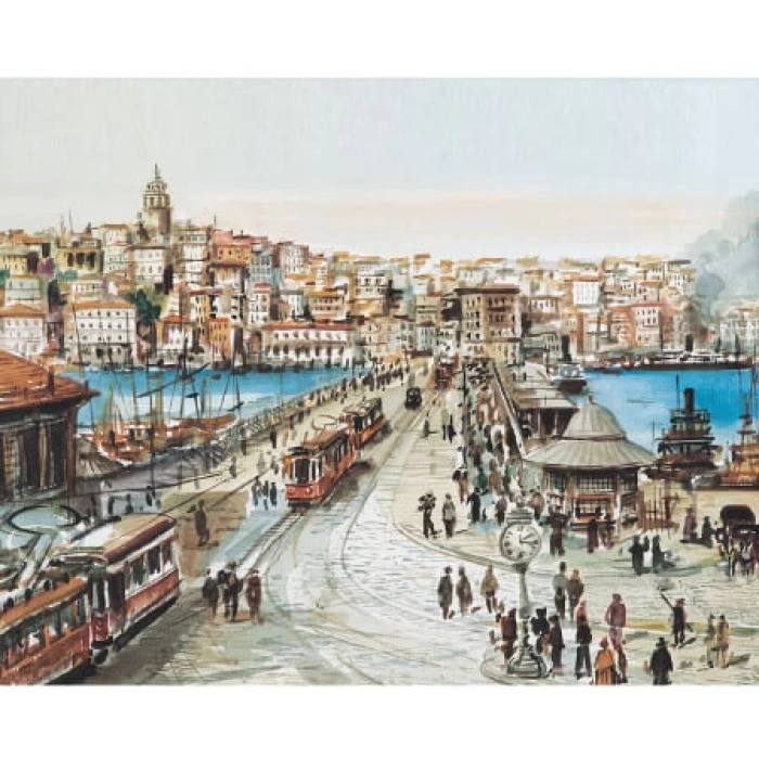 Kanvas Sayılarla Boyama Seti Kasnaklı-çerçeveli Eski İstanbul