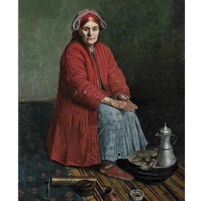 Kanvas Sayılarla Boyama Seti Kasnaklı-çerçeveli Halil Paşa Yaşlı Halayık Sayılarla Boyama