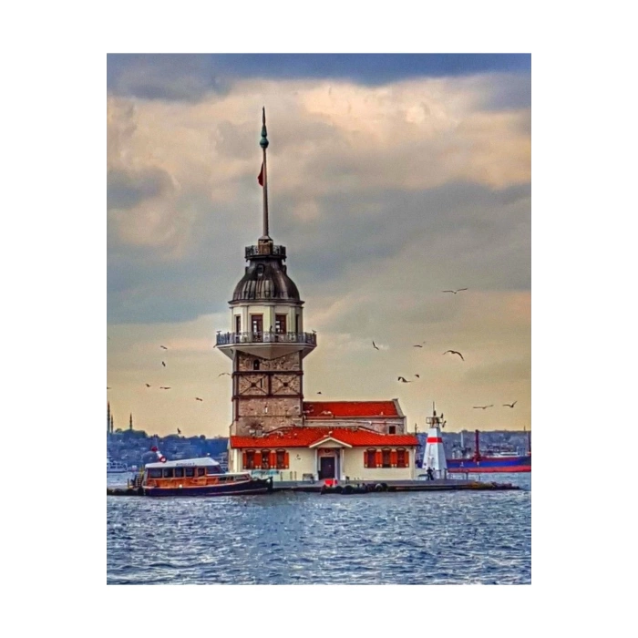 Kanvas Sayılarla Boyama Seti Kasnaklı-çerçeveli Kızkulesi 6