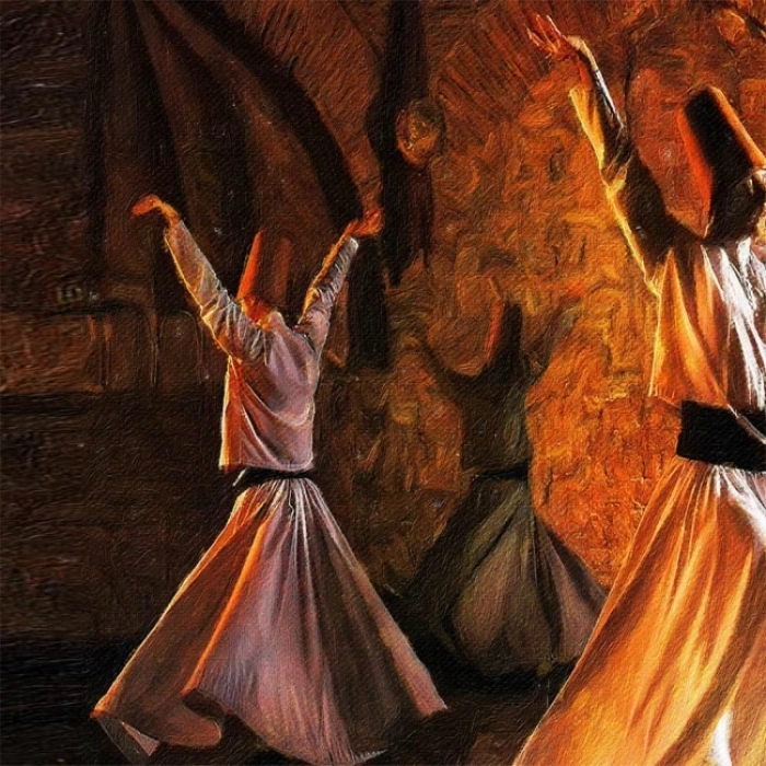 Kanvas Sayılarla Boyama Seti Kasnaklı-çerçeveli Öz E Yolculuk Mevlana 2