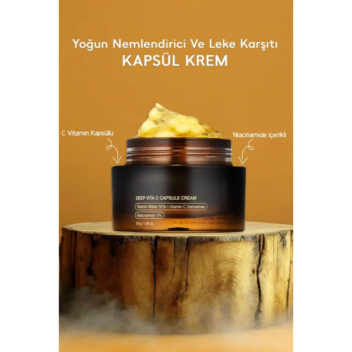Kapsül Yüz Kremi – Cilt Aydınlatıcı, Vitamin C Yoğun Nemlendirici Ve Leke Karşıtı