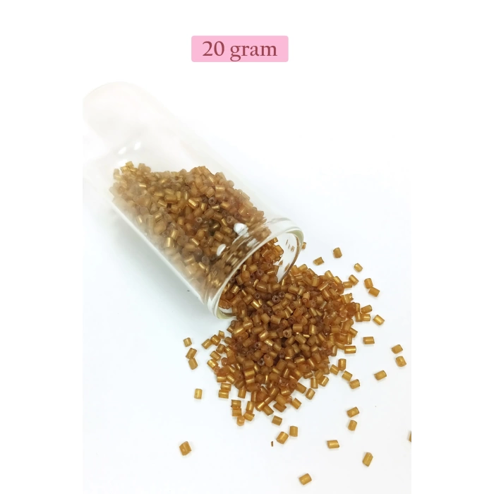 Kesme Cam Boncuk 2mm - 20 Gram - Şeffaf Kahverengi -BNC306