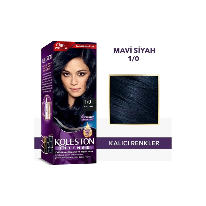 Koleston Intense Saç Boyası 1/0 Mavi Siyah - Salon Kalitesi