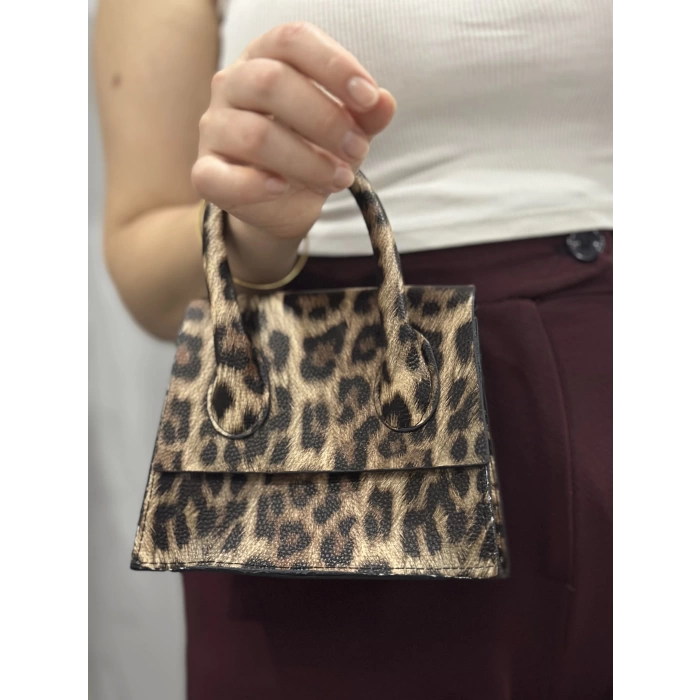 luxe leopar cilt çanta