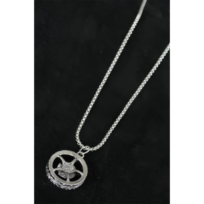 Medusa Tasarım Silver Renk Zincirli Erkek Kolye