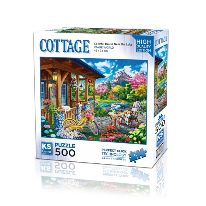 Nessi World 20053 Colorful House Near The Lake  500 Parça Puzzle -KS Puzzle