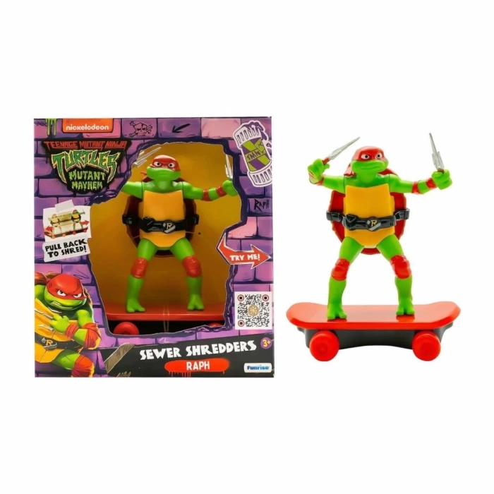 Nessi World TU814001 TMNT Ninja Kaplumbağalar Çek Bırak Kaykay Figür - 71055