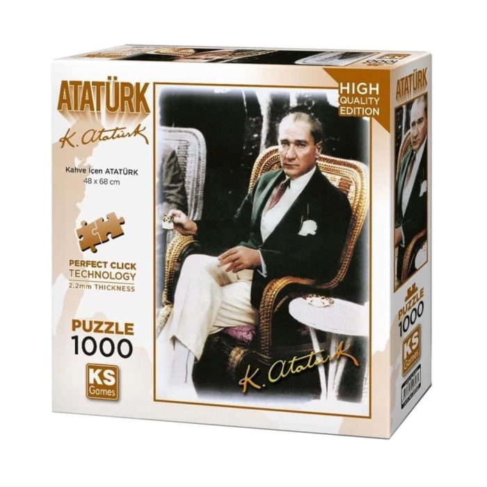 Nessiworld 20060 Kahve İçen Atatürk 500 Parça Puzzle -KS Puzzle