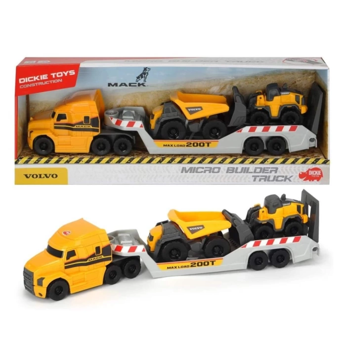 Nessiworld 203725005 Dickie Toys, Volvo Yükleyici Kepçe ve Volvo Damperli Kamyon