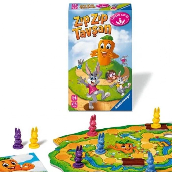 Nessiworld 248810 Ravensburger - ZıpZıp Tavşan - Seyahat Boy Kutu Oyunu