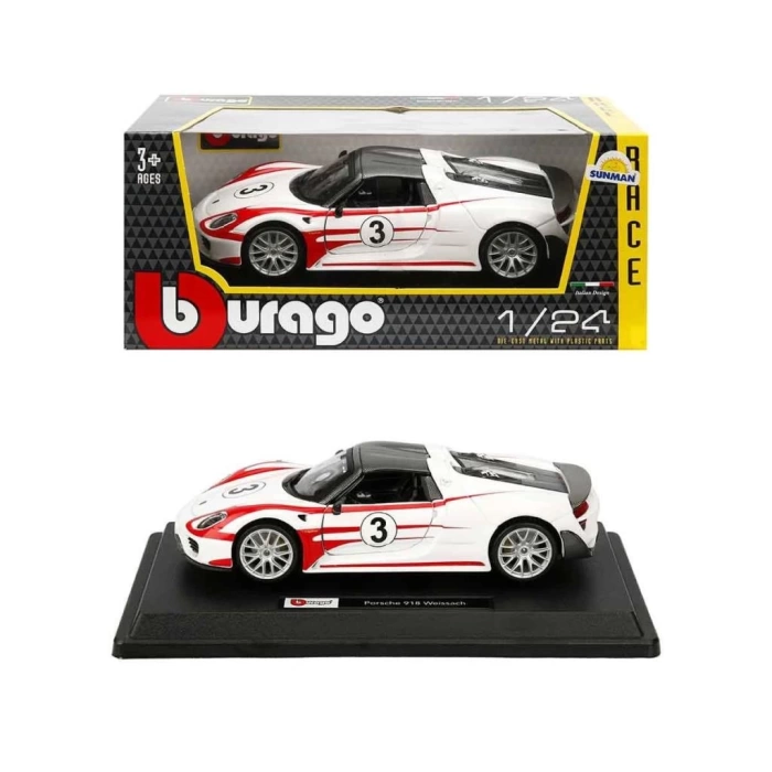 Nessiworld 28009 Burago Porsche 918 Spyder 1:24 Model Araba -Sunman