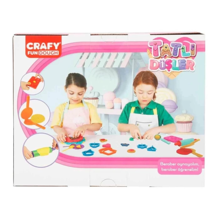 Nessiworld  3493 Crafy Tatlı Düşler Oyun Hamuru Seti 200 g 22 Parça -Sunman