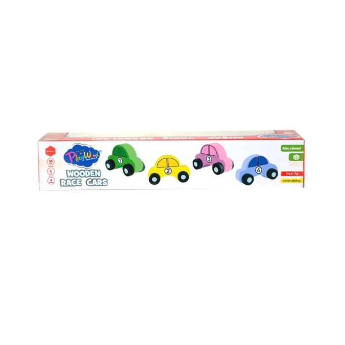 Nessiworld 380-ONY Onyıl, Playwood Ahşap Yarış Arabası 4lü