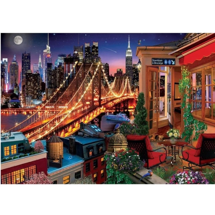 Nessiworld 5376 Art Puzzle Terastan Brooklyn 1500 parça Puzzle / +15 yaş