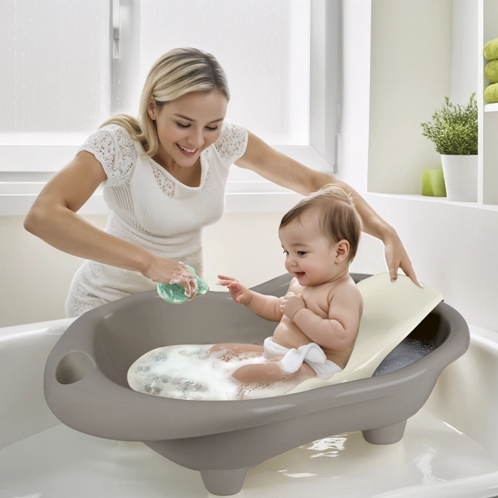 Nessiworld 7270 HİPPO OYUNCAK BEBEK YIKAMA KÜVETİ VE DESTEĞİ STONE GRİ